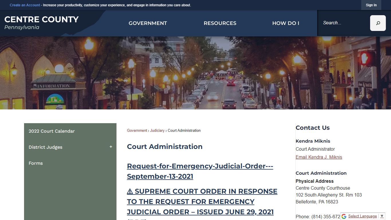 Court Administration | Centre County, PA - Official Website