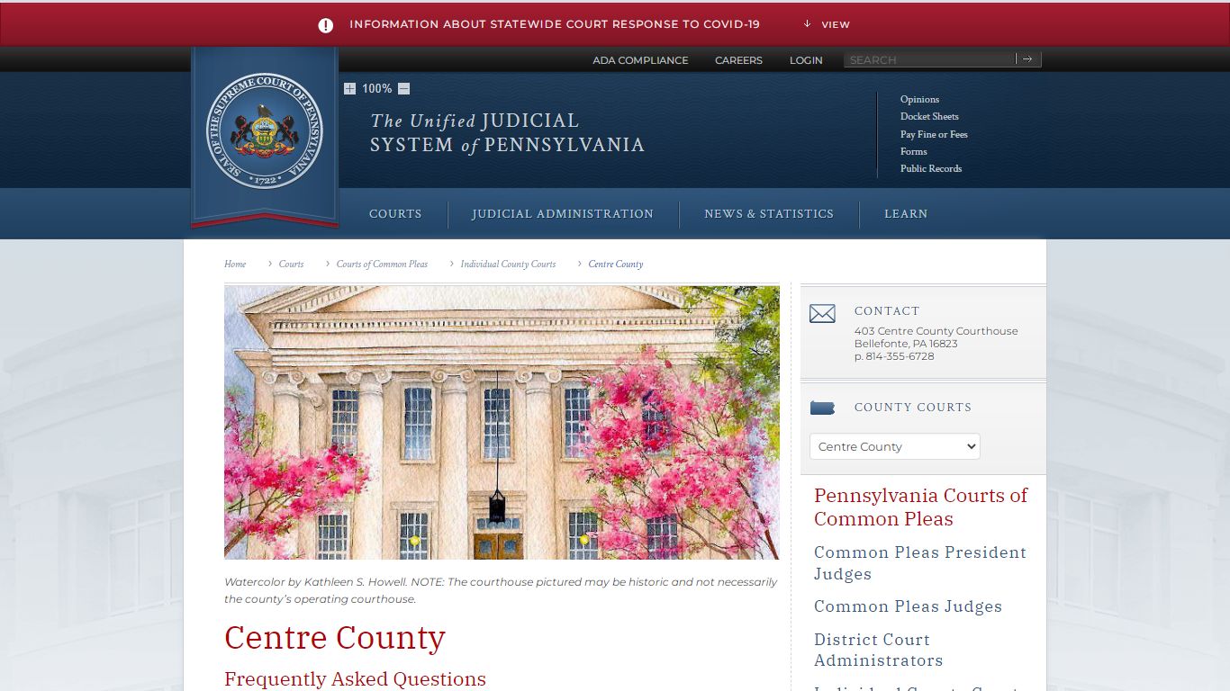 Centre County | Individual County Courts - Judiciary of Pennsylvania